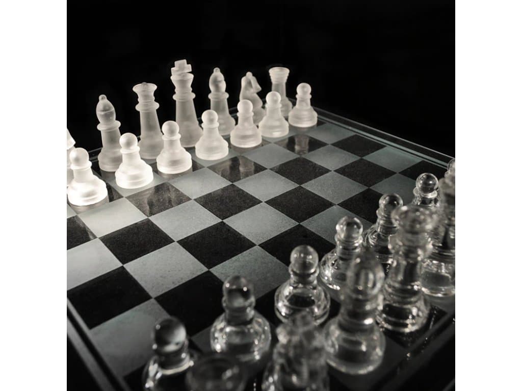 Skleněné šachy šachová sada