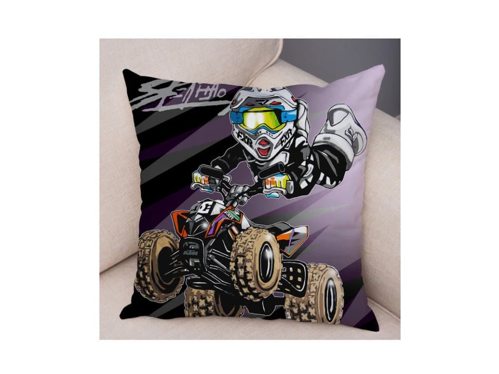 Dekorační povlak na polštář na motorku 45x45 typ 1