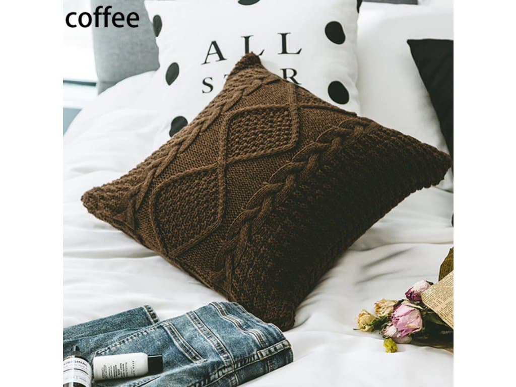 Severský pletený Povlak na polštář měkký dekor 45x45cm