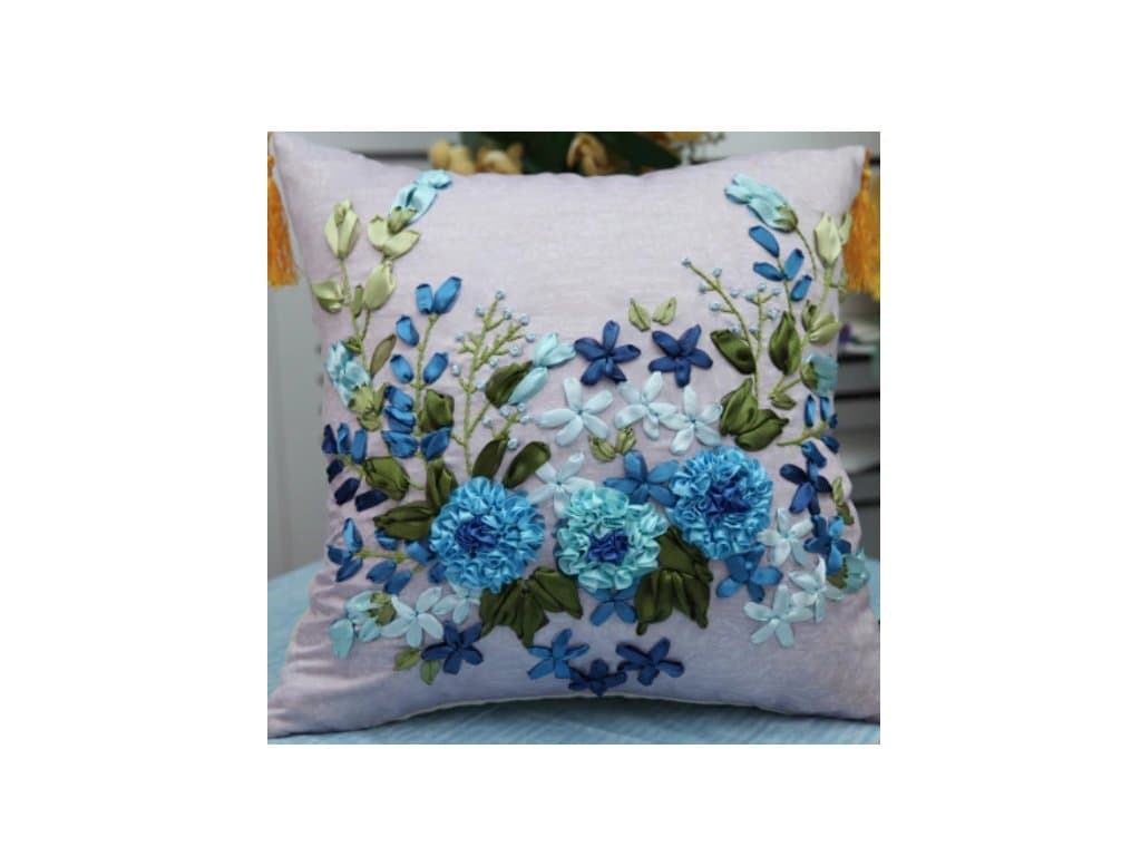 Vyšívaný Povlak na polštář Květinový 45x45 typ 9