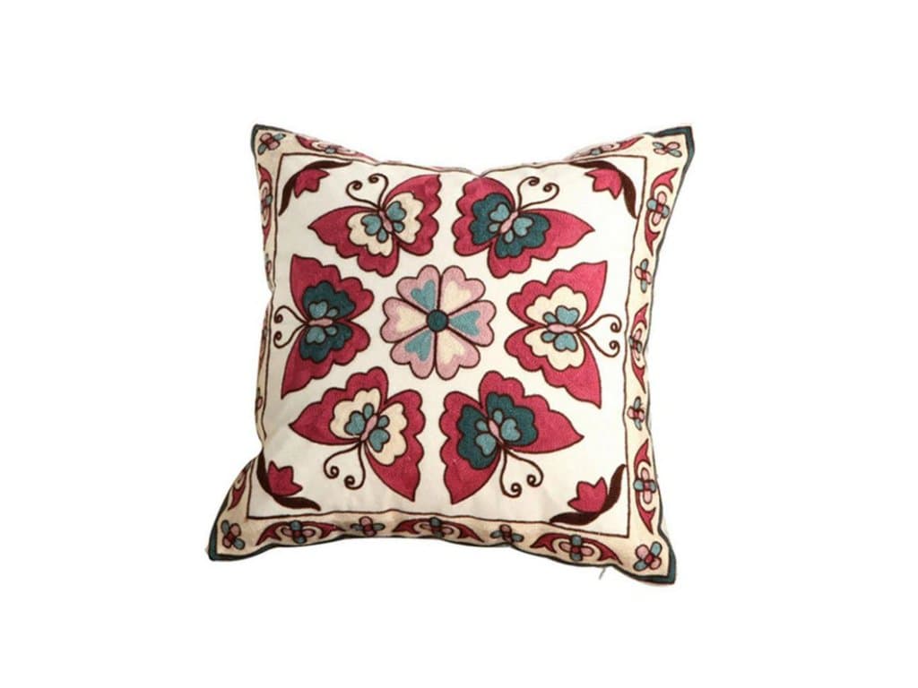 Vyšívaný Povlak na polštář květinový vzor 45x45 typ 7