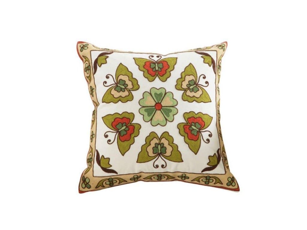 Vyšívaný Povlak na polštář květinový vzor 45x45 typ 8
