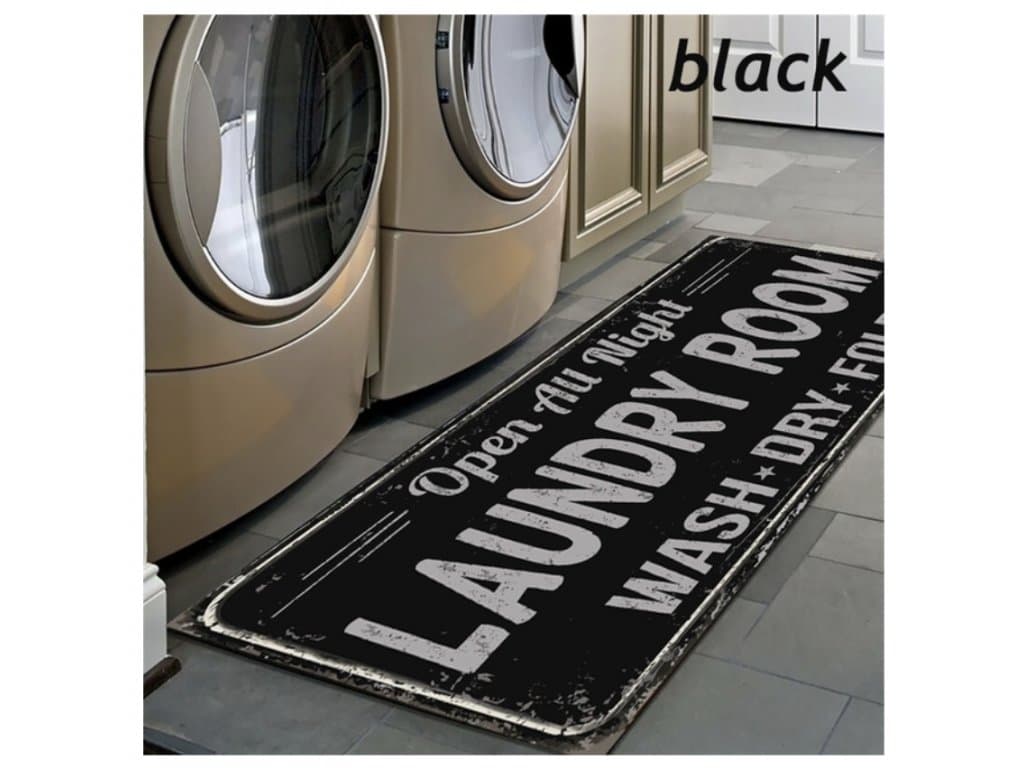 Protiskluzové podložka rohožka do prádelny černá