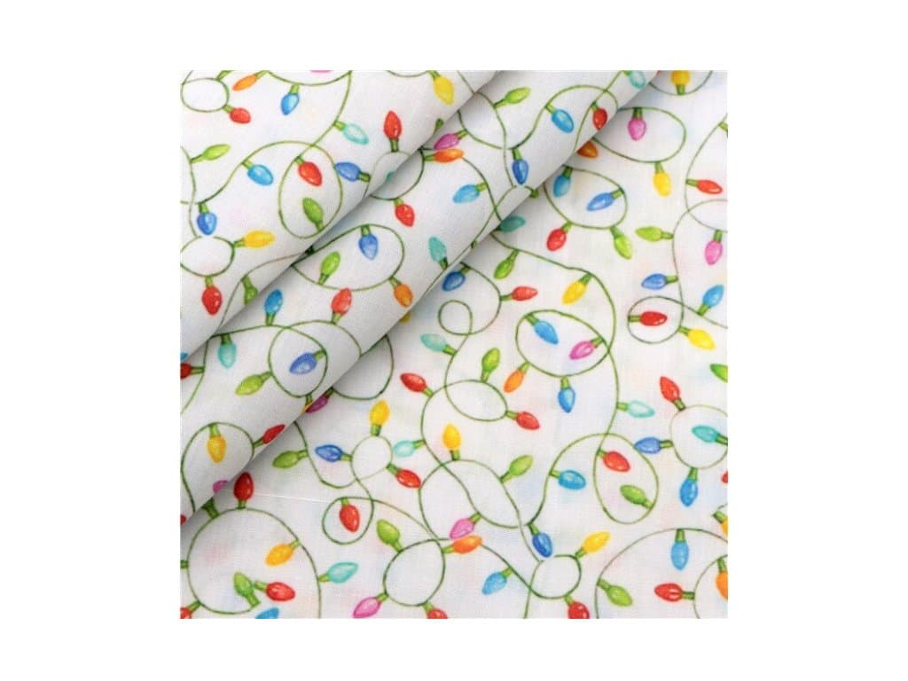 Potištěná textilní bavlněná tkanina látka pro šití světlo na stromeček