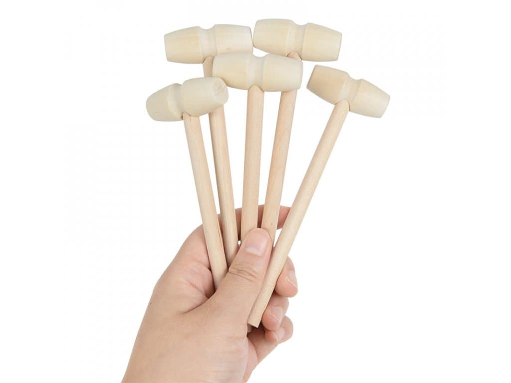 Kulaté drážkované dřevěné hmoždinky 50 ks