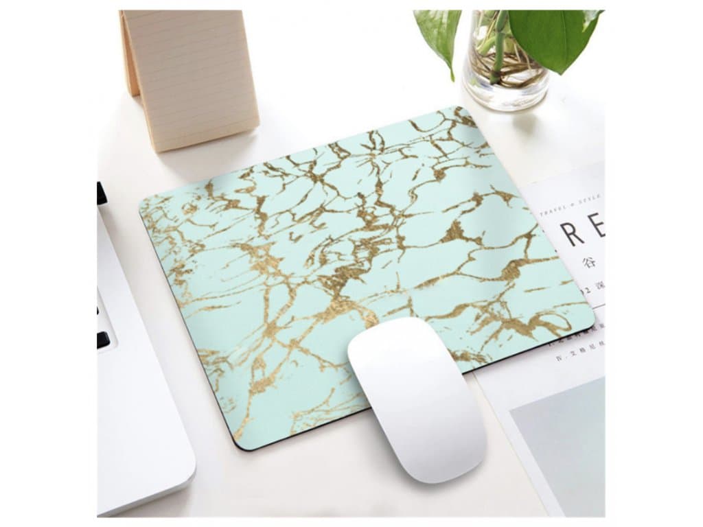 Mramorová malá podložka pod myš zelená