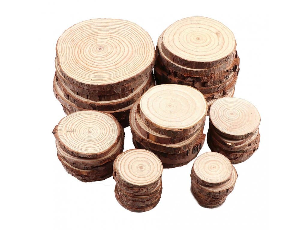 Přírodní borovice Kulaté Plátky dřeva