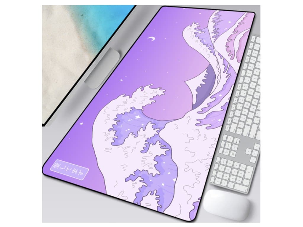 Velká podložka Počítačová herní podložka Vlny fialová