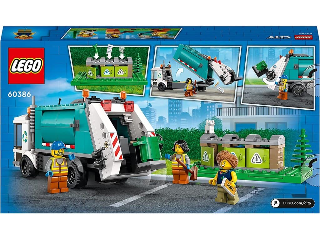 LEGO 60386 Městská sbírka odpadků, Popelářské auto s popelnicemi