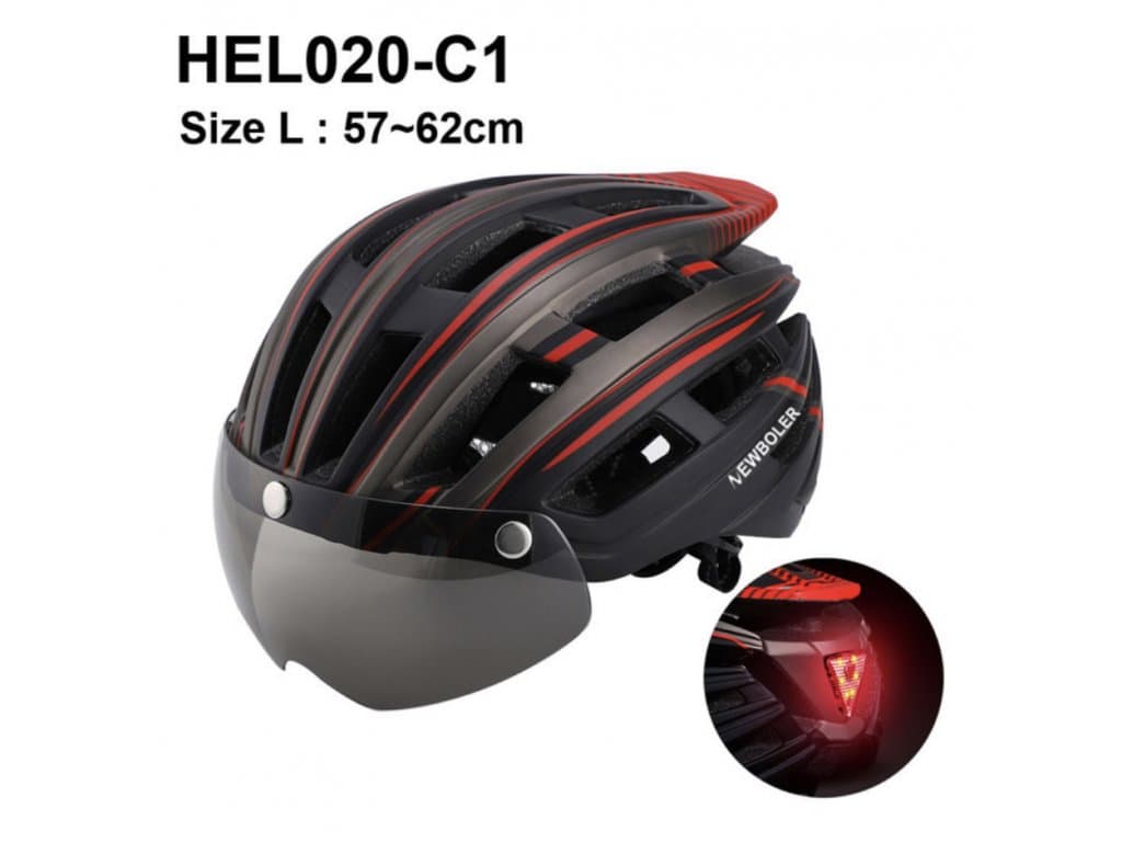 Cyklistická helma Muž Dámská NEWBOLER LED černá červená