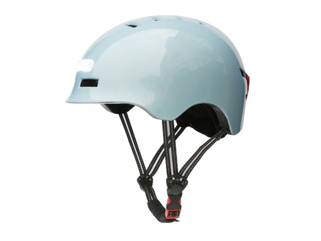 Cyklistická přilba na kolo MTB Smart Led světle modrá