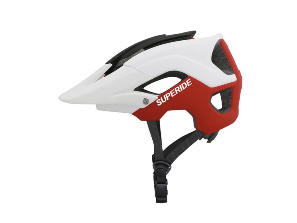 MTB cyklistická přilba Ultralehká SUPERIDE bílá červená