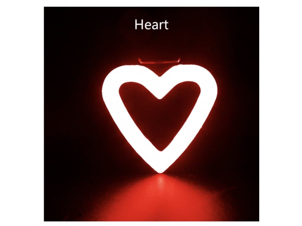 Zadní světlo na kolo s více režimy svícení USB srdce