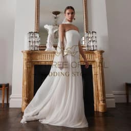 Elegantní bílé svatební šaty áčkového tvaru bez ramínek princeznovské svatební šaty v boho plážovém stylu na zakázku - náhled 5