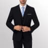 Pánský slim fit oblek na jeden knoflík - měkký úplet, formální oblečení do kanceláře a na neformální příležitosti