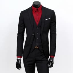 Pánský 3dílný oblek - Slim Fit Svatební Formální Oblečení Letní Ležérní Společenský oblek - náhled 3
