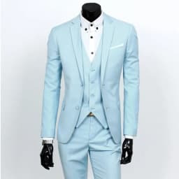 Pánský 3dílný oblek - Slim Fit Svatební Formální Oblečení Letní Ležérní Společenský oblek - náhled 5