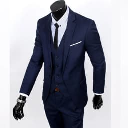 Pánský 3dílný oblek - Slim Fit Svatební Formální Oblečení Letní Ležérní Společenský oblek - náhled 6