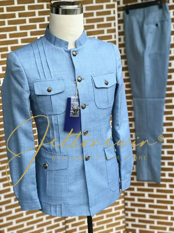 Pánský slim fit svatební oblek 2dílný formální sako, sako, kalhoty, sada pro ženicha a večírek