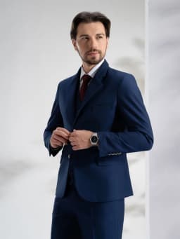 Pánský oblek (sako + vesta + kalhoty) Business Gentleman Fashion Slim Work Jednobarevný Plus Size Fair Dress Svatební oblek pro svědka - náhled 6