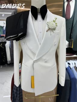 Pánský klasický jednobarevný svatební oblek - elegantní jednořadé sako a kalhoty, formální oblečení - náhled 2