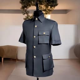 Pánský letní oblek s krátkým rukávem - dvoudílný ležérní jednořadý outfit s kabátem a kalhotami - náhled 2