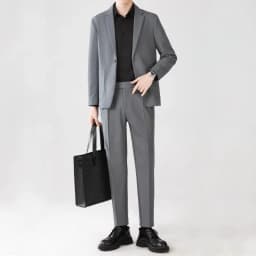 Pánský černý dvoudílný oblek - formální, svatební, večírek, sako a kalhoty, elegantní outfit - náhled 4