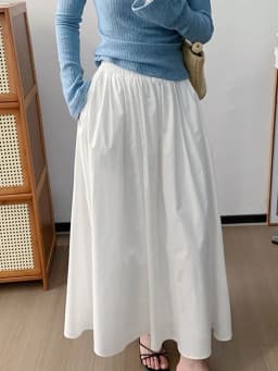 Dámská elastická dlouhá sukně - Slim Fit Casual Volná letní podzimní maxi sukně - náhled 2