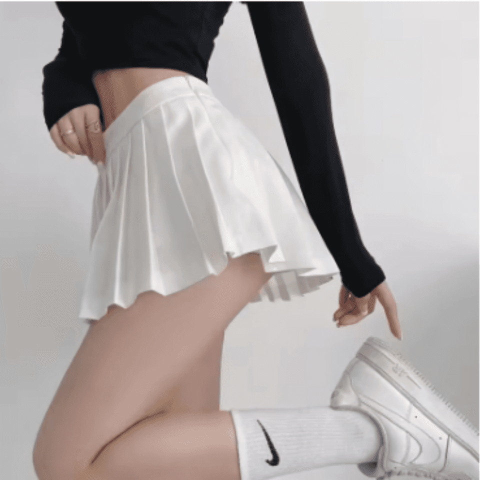 Dámské letní vintage tenisové taneční mini sukně s vysokým pasem v korejském stylu