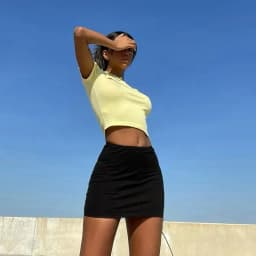 Dámské letní mini sukně s vysokým pasem a bodycon sukní - náhled 7