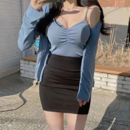Dámská minisukně s vysokým pasem a elastickým páskem v bocích, elegantní slim fit krátká sukně - náhled 3