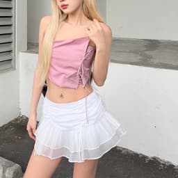 Dámská skládaná minisukně - sexy krátké šaty s vysokým pasem pro letní ležérní nošení do nočního klubu - náhled 7