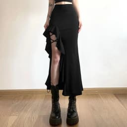 Sexy nepravidelný popruh s vysokým pasem a boky, dámská letní mini sukně s otevřenými zády - náhled 6