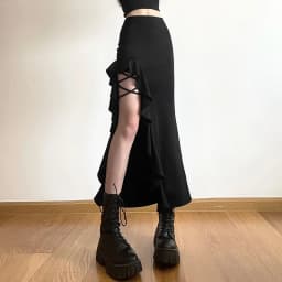 Sexy nepravidelný popruh s vysokým pasem a boky, dámská letní mini sukně s otevřenými zády - náhled 4