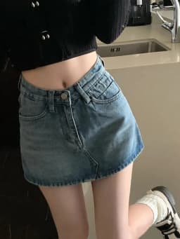 Dámské džínové mini sukně s vysokým pasem, vintage áčkové džíny, letní slim fit, roztomilé, pouliční - náhled 5