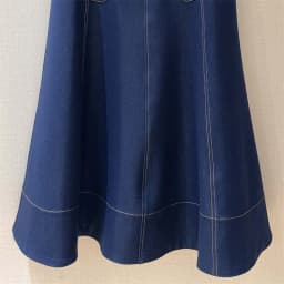 Dámská džínová sukně s vysokým pasem do áčka - vintage sepraná dlouhá slim fit poloviční sukně - náhled 6