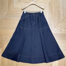 Dámská džínová sukně s vysokým pasem do áčka - vintage sepraná dlouhá slim fit poloviční sukně - náhled 7