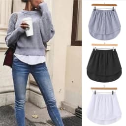 Dámské prodlužovací návleky na košile Plus Size, vrstvené díly, falešný lem, ocas, prodlužovací návlek na halenku, měkký odnímatelný, 5XL - náhled 3