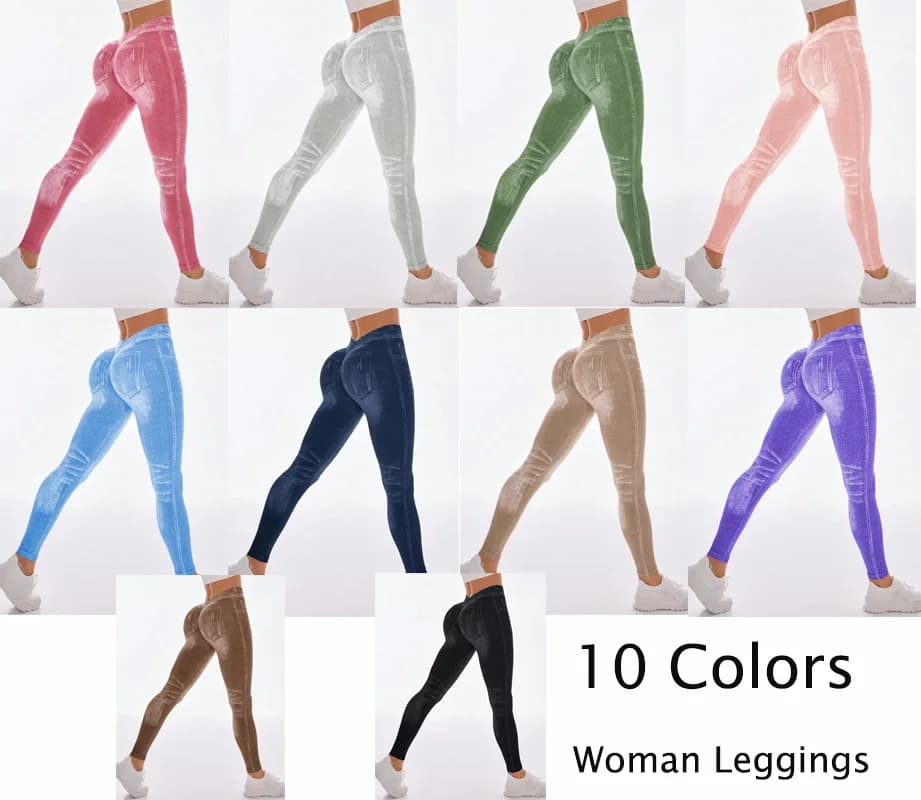 Dámské legíny s vysokým pasem a potiskem na cvičení - legíny do posilovny s designem pro zvednutí boků