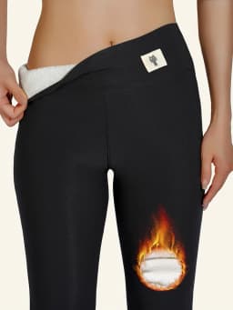 Dámské zimní teplé legíny s fleecovou podšívkou a vysokým pasem, slim fit kalhoty - náhled 3
