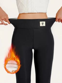 Dámské zimní teplé legíny s fleecovou podšívkou a vysokým pasem, slim fit kalhoty - náhled 5