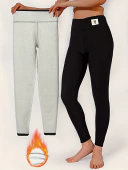 Dámské zimní teplé legíny s fleecovou podšívkou a vysokým pasem, slim fit kalhoty - náhled 6