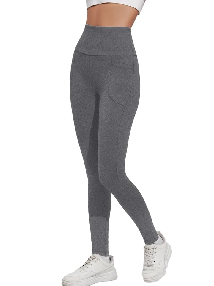 Dámské legíny na jógu s vysokým pasem a kapsami - cvičební, běžecké, fitness a sportovní kalhoty