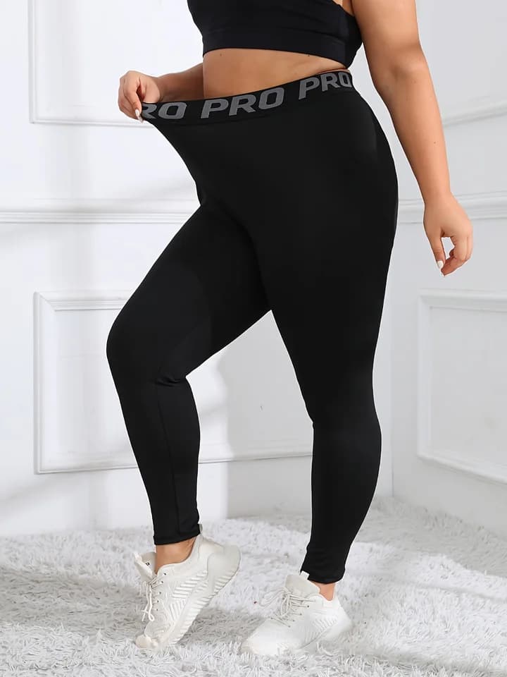 Dámské legíny na jógu s vysokým pasem, elastické, velikost XL-4XL