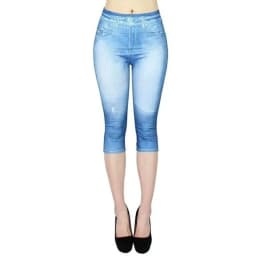 Dámské legíny s vysokým pasem a potiskem, elastické, zkrácené, na jógu, běhání a chůzi - náhled 5