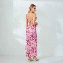Dámský dvoudílný crop top midi sukně se sukní - odhalený zádový díl, bodycon, vintage párty outfit ve stylu Y2K - náhled 7