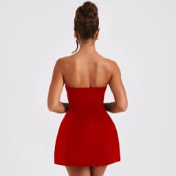Dámské šaty s odhalenými rameny, áčkovým střihem, přiléhavé, bez rukávů, léto, párty, klub, elegantní, jednobarevné - náhled 7