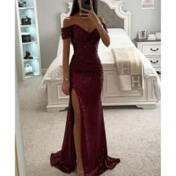 Dámské flitrované společenské šaty s rozparkem na jednom rameni - elegantní večerní koktejlové společenské šaty - náhled 3