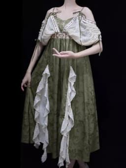 Vintage šaty Y2K Lolita zelené žakárové elegantní princeznovské cosplay retro šaty pro denní nošení - náhled 4