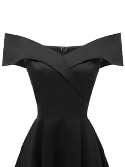 Vintage bavlněné šaty s odhalenými rameny - elegantní střih, zvonové šaty na večírek, večerní ples pro ženy - náhled 6